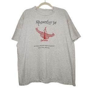 Vintage Rendezvous Wyoming AIA Western Eagle Grunge Distressed Worn